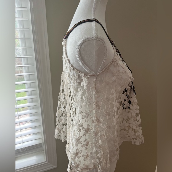[S]Rebellion Embroidered Lace Women Top Boho Festive Floral - Picture 4 of 8